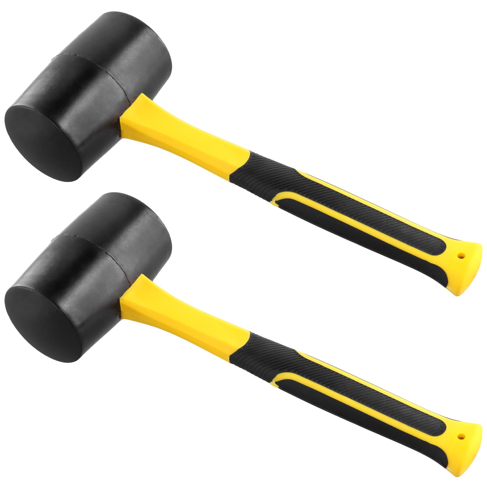 TAICHEUT 2 PCS 32oz Rubber Mallet, 1000g Rubber Hammer for Striking Wood, Slate