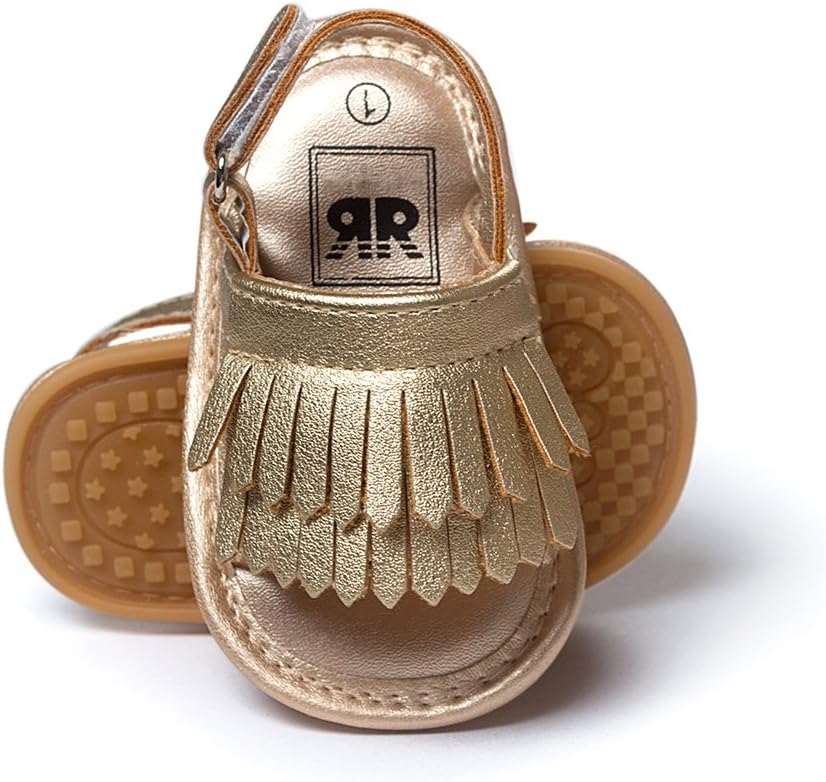 Kfnire Toddler Baby Boys Girls Flower Crib Shoes Soft Sole Flat Sandals