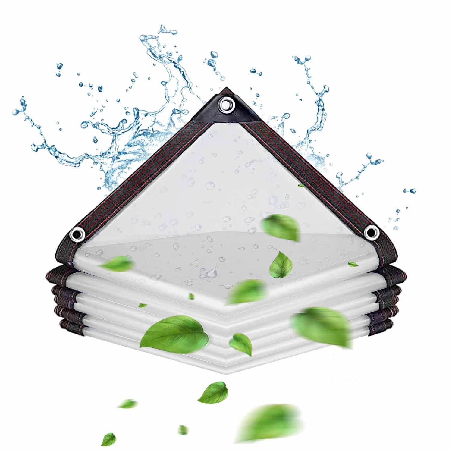 Ovtai Transparent Tarpaulin, 2 x 3 m Waterproof Tarpaulin, Transparent Tarpaulin, Waterproof Tarpaulin Outdoor, Transparent Waterproof Tarpaulin Suitable for Outdoor Camping Garden Car