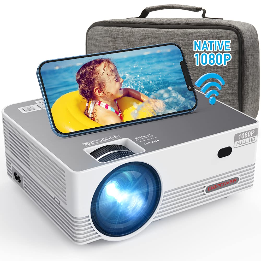DBPOWER 1080P Wireless Projector with Carrying Case