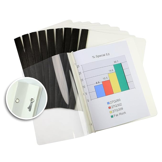 (12 Pack) Clear Front Report Covers with Prongs, Letter