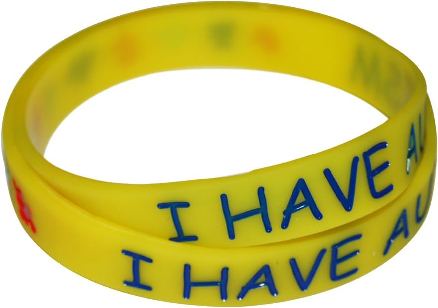 Small Medical Alert "I Have Autism" Awareness Silicone Emergency Hypoallergenic Wristband Bracelet