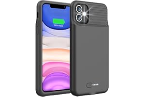 ATGIH 6000mAh Battery Case for iPhone 11/XR, Slim Portable Protective Charging & Rechargeable Extended Charger, 6.1-inch (Black)