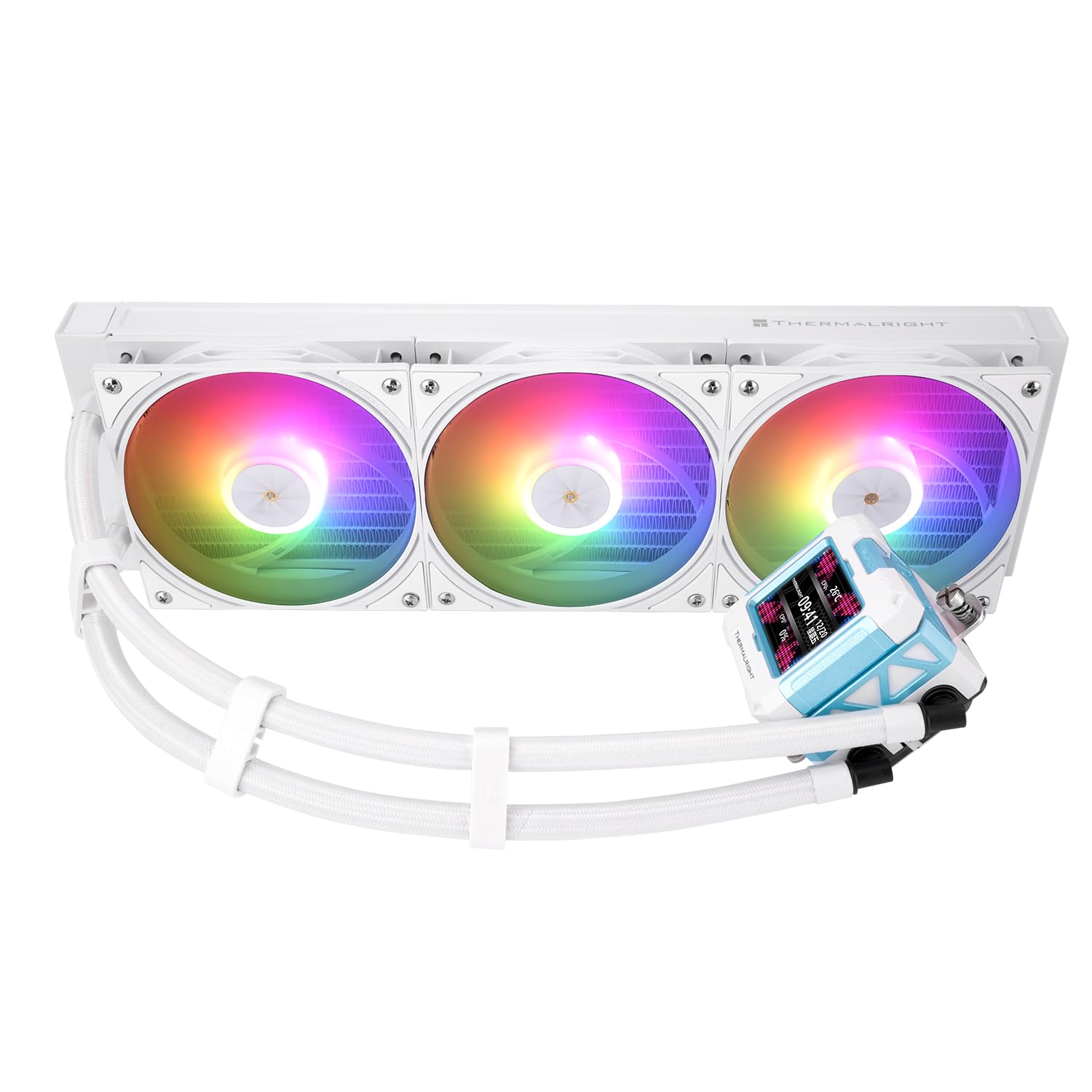 Photo 1 of Thermalright FW360 Black ARGB BW CPU Water Cooler with 3 PWM Fans with 2000RPM,IPS LCD Screen with 320x240 Resolution,Liquid CPU Cooler with 2.4in LCD Display,CPU PC Aio Cooler for AM5/Intel LGA1851