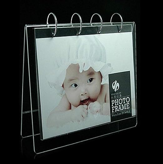 Horizontal Display 8x10 Flip Page Acrylic Desktop Display Holder V