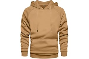 LBL Leading the Better Life Men's Solid Pullover Hoodies Sports Soft Blend Fleece Hooded Sweatshirts with Kangaroo Pocket