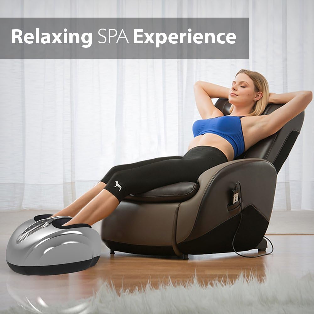 SereneLife SLFTMSG35 Shiatsu Foot Massager - Shiatsu Therapy for Heels, Toes and Ankles for Pain Relief and Comfort, Heat Function and Different Intensity Levels, with Remote Control: Home & Kitchen