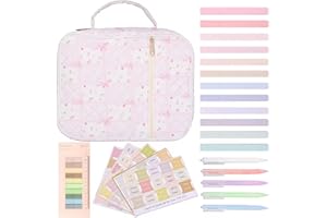Bible Cover Case for Women, 22.6x29cm Large Bible Cover with Tabs, Pens, Sticky Notes, Highlighters & Study Kit, Quilted Bibl