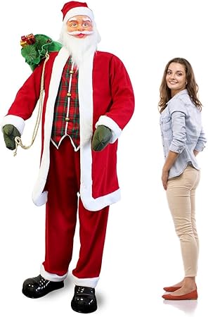 Stella Di Natale Karaoke.Lux Pro Babbo Natale Karaoke Che Canta E Balla 200 X 80 X 70 Cm Con Sensore Di Movimento E Alimentatore Amazon It Casa E Cucina