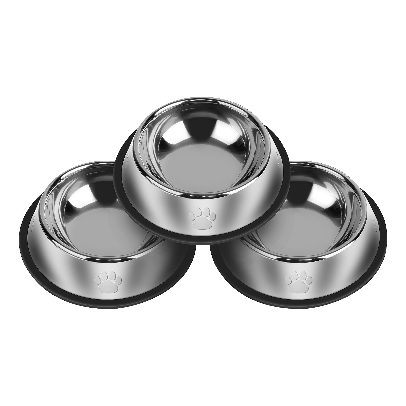 Photo 1 of 3Pcs Stainless Steel Dog Bowls Set with Dog Paw Pattern- Non-Slip Food and Water Bowl 54 Oz - Dishwasher-Safe, Rust Resistant Metal Pet Bowls for Small/Medium/Large Sized Pets