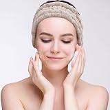Chuangdi 3 Pieces Spa Headband Women Facial Makeup Hairband Pink Gray Brown view 6