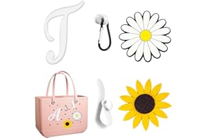 YRAKOZIN 5 PCS Letter Charms Compatible with Bogg Bag Accessories, PVC Rubber Insert for Beach Tote Bag Decoration