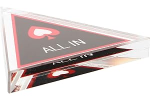 KESYOO Triangle Double Layer Poker Dealer Button for Texas Hold Black and Sturdy Crystal All-in