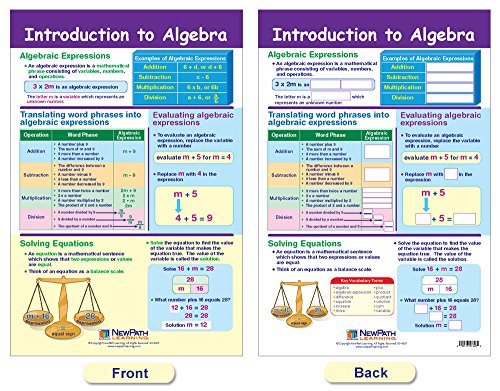 NewPath Learning 93-6505 Algebra Skills Bulletin Board Chart Set (Pack of 7)