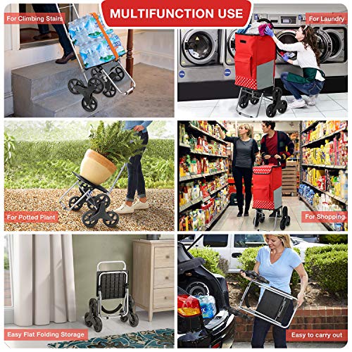 Shopping Cart, Super Loading Stair Climber Cart 220 Lbs Capacity