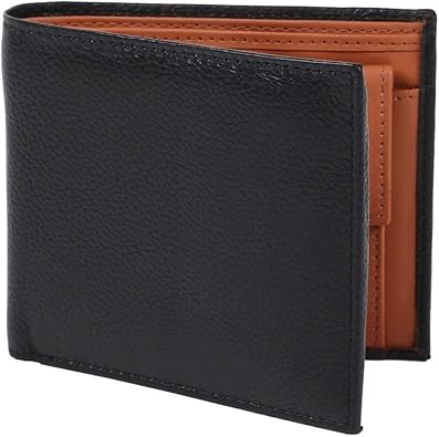 Amazon Raffinato 財布 メンズ 二つ折り 本革 小銭入れ レザー カード4枚 4 ブラック キャメル 財布