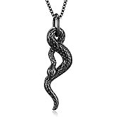 XSMZB Cremation Jewelry Snake Urn Necklace for Ashes Stainless Steel Python Memorial Pendant Human Pet Ashes Holder Keepsake for Men Women