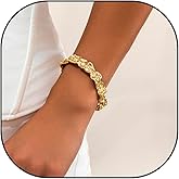 New Gold/Silver Cuff Bangle Bracelets for Women 18K Gold Plated Chunky Open Cuff Bangle Bracelets Hammered Textured Cuff Bracelet Minimalist Thick Gold Wrist Cuff Bracelets Jewelry for Women Teen Girls