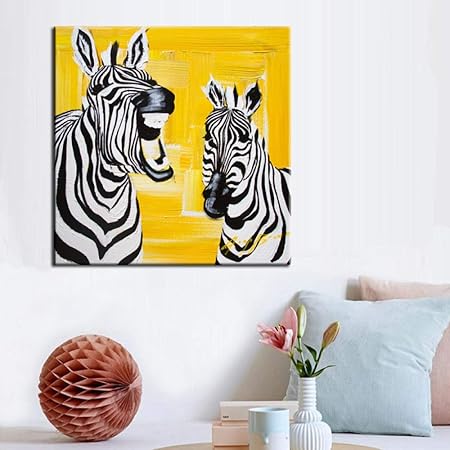 Empty Skxzk riendo Cebra Animal Lienzo Pintura Impresiones Cartel Pared