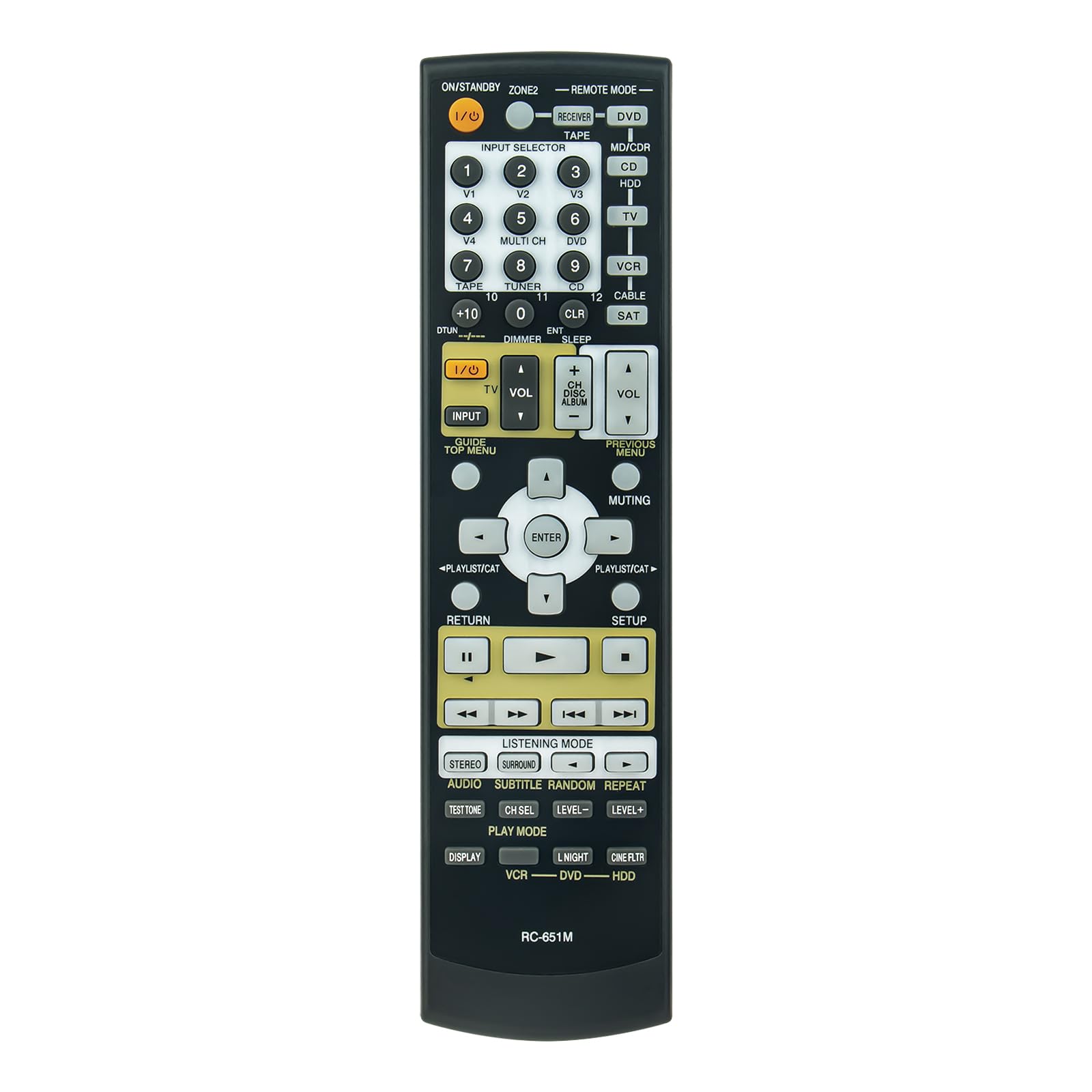 New RC-651M Replacement Remote Control - VINABTY RC-651M Remote Control Replace fit for ONKYO Receiver RC-651M RC651M TX-SR674E TX SR604E TX-SR604E Remote Controller