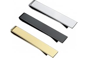 Roctee 3 Pack Men's Tie Clip For Skinny Ties, Small Tie Clips For Men, Tie Necktie Clasp Pinch Clip On Tie, Suitable for Business Metting Wedding Anniversary Best Gift