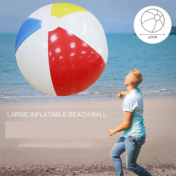 SUMME 100 cm Gigante Bola de Playa Inflable Grande Tres-Color ...