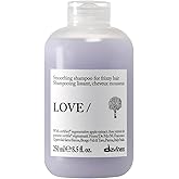 Davines LOVE/Smoothing Shampoo, Gentle Anti-Frizz Cleanser for Frizzy, Coarse or Unruly Hair - Promotes Straightening &amp; Shine - Apple Pulp Formula for Soft, Tamed &amp; Sleek Strands