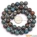 GEM-Inside 10mm Round Dyed Blue Crazy Lace Agate Smooth Gemstone Loose Beads Energy Stone Power Beads for Jewelry Making 15