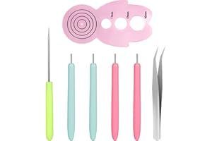 SAVITA 7pcs Paper Quilling Tools Set, Slotted Quilling Tools with Stainless Steel Point Handmade Flower Rolling Tool Curling 