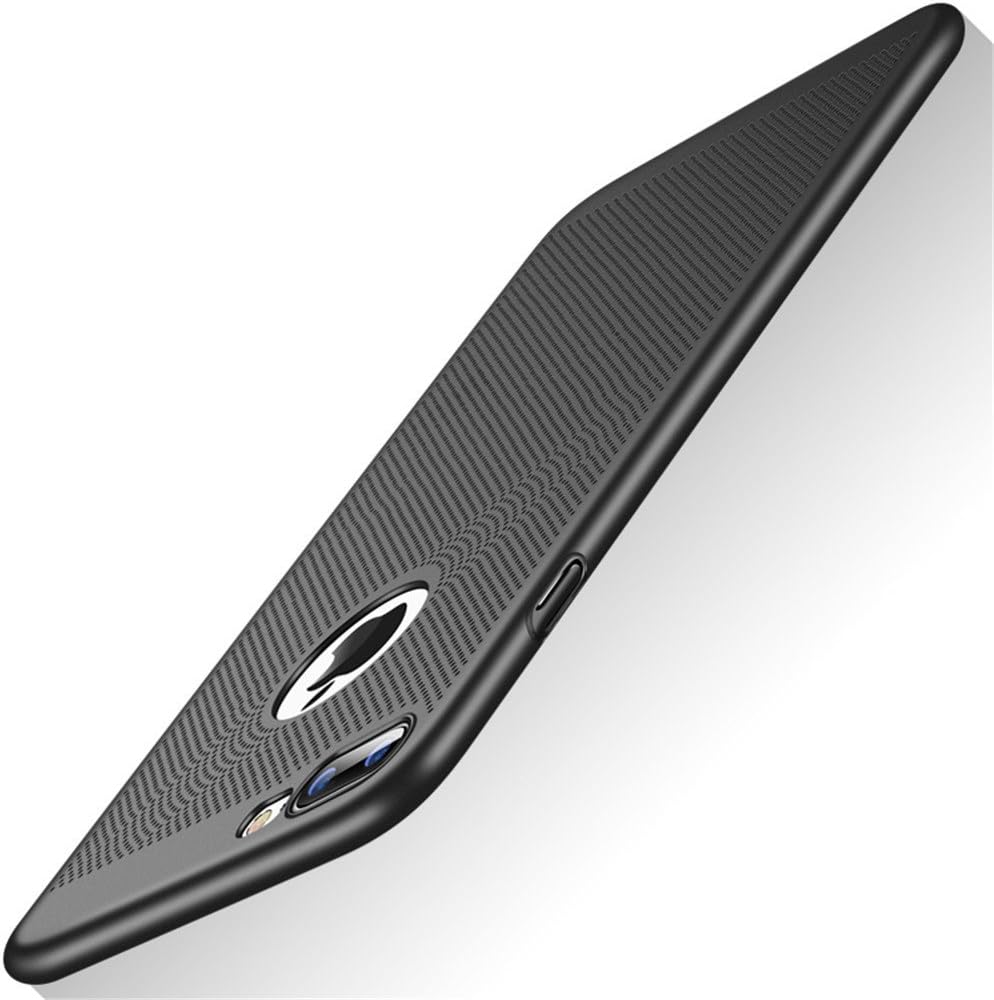 Slim Fit iPhone 8 Plus Case, Ultra-Thin [Skin Touch Feel][Heat Dissipating] Silm Anti-Fingerprint Protective Breathable Cooling PC Back Cover Case Compatible with iPhone 8 Plus 5.5", Black