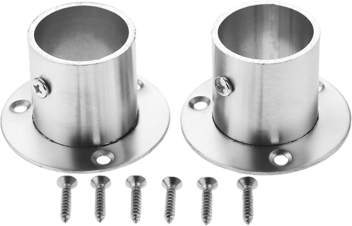Halterung Kleiderstange 4x Schrank-Halter Für Kleiderstangen – Edelstahl- Flansch Mit Schrauben Kleine Kleiderstange