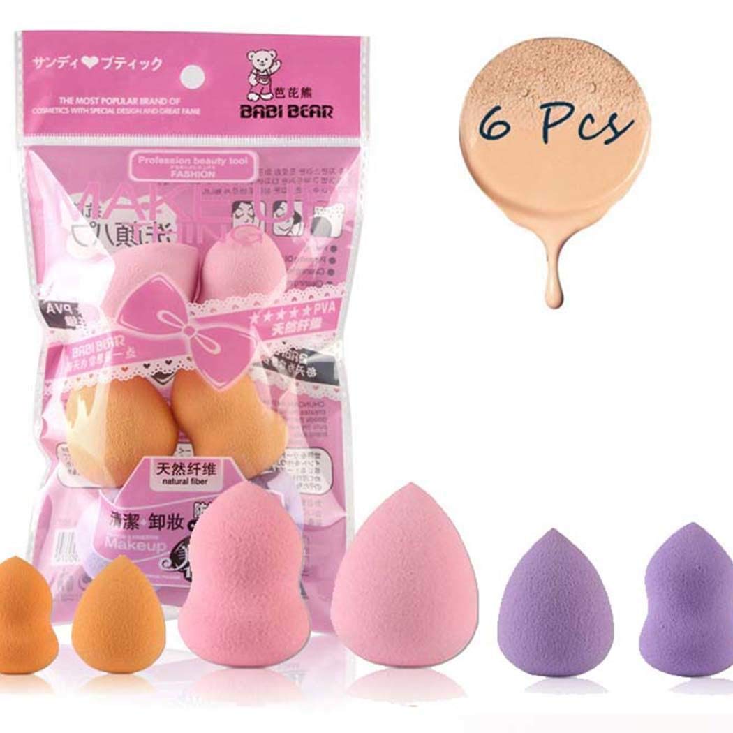 MAMOIU 6Pcs/Pack Makeup Sponge Blender, Soft Elastic Makeup Sponge Gourd Dripping Puff Blenders & Sponges