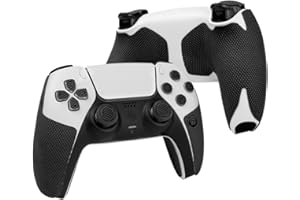 TALONGAMES Controller Grips Compatible with PlayStation 5 DualSense, Anti-Slip, Sweat-Absorbent, Textured Skin kit, for PS5 Controllers Handle Grips, Buttons, Triggers, D-pad (Pro Version - Black)