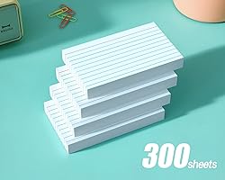 YIZUUN Index Cards 3x5, 300 Pack, Heavy Ruled Index