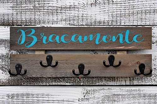 Coat Rack Rustic Wood Coat Rack With 5 Hooks Wall Hanging Personalized Coat Rack Weathered Wood