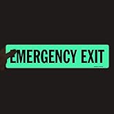 SmartSign “Emergency Exit” Label | 4" x 18" Glow-in-The-Dark Laminated Vinyl, Made in USA