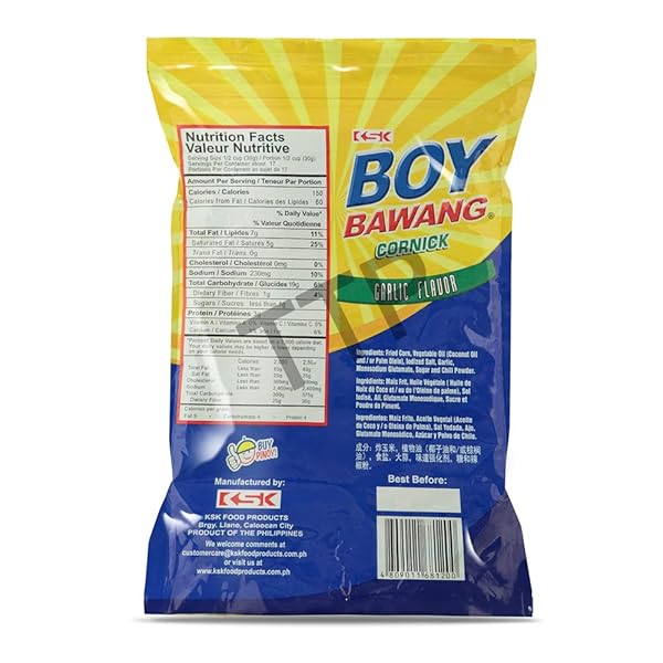 BOY BAWANG CORNICK, GARLIC – CRISPY TASTY & GLUTEN-FREE CORN NUTS 17.6OZ (500G)