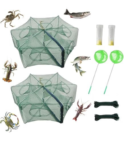 Fishing Trap Net Pcs Foldable 8-Sided Kit For Fish Shrimp Crab