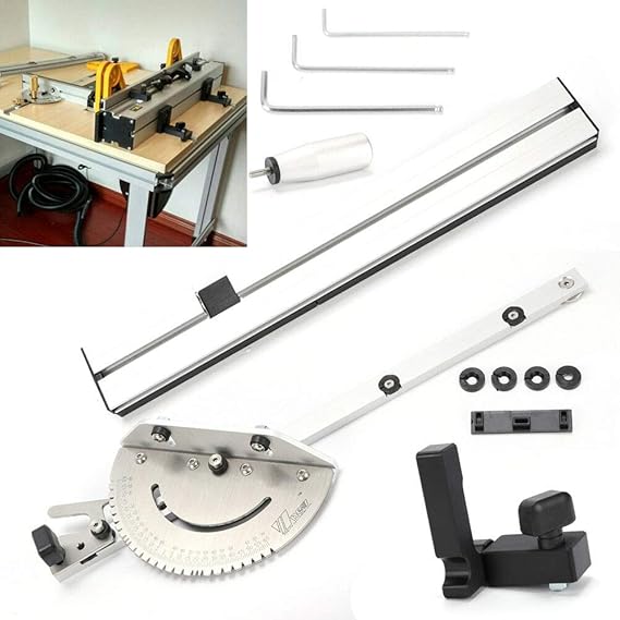 Mitre Gauge Box Joint Jig Kit Set Adjustable Flip Stop Miter Gauge for