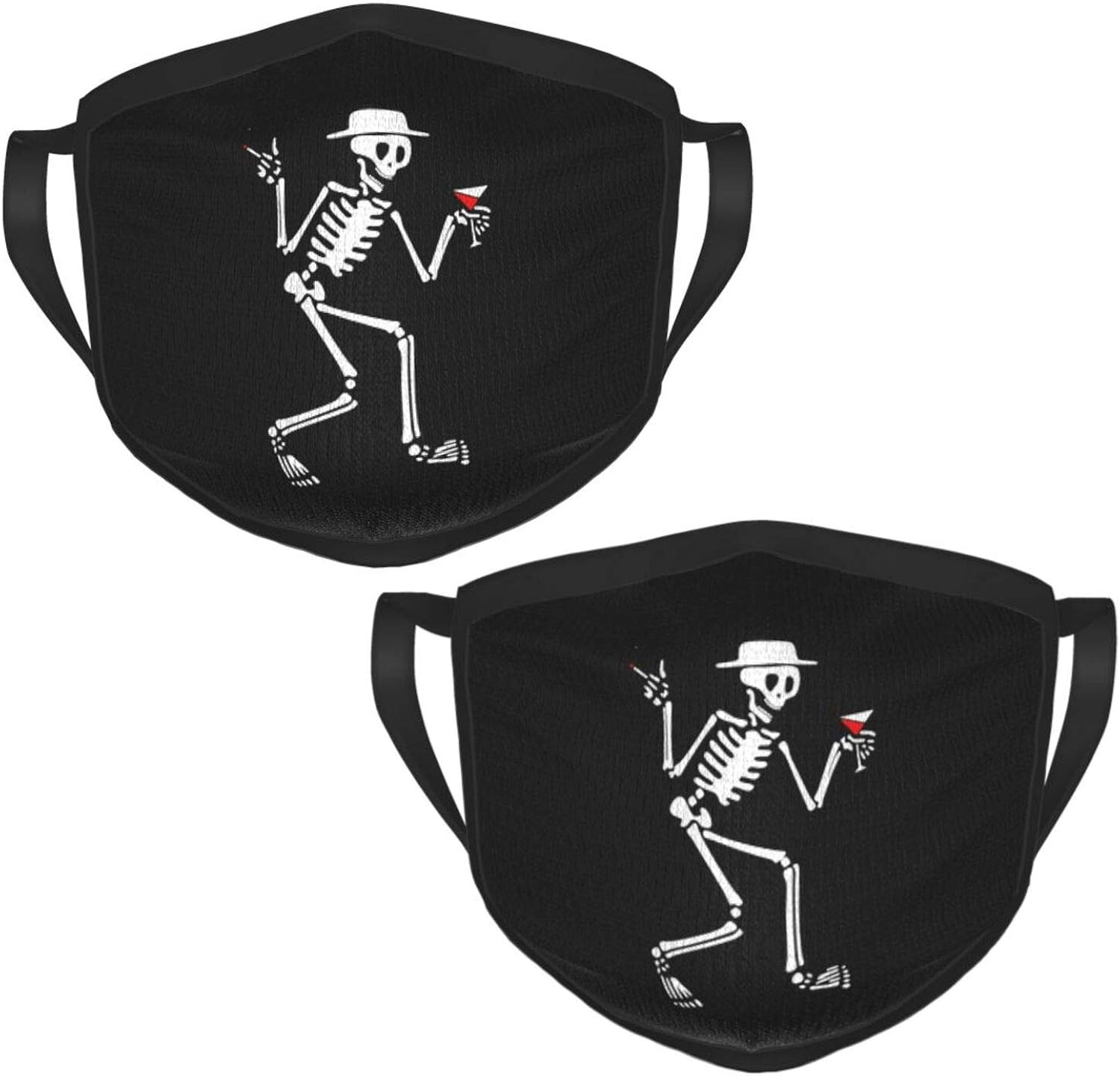 Human Skeleton Unisex Black Mask for Adults Rimmed (2 Sets) Cover