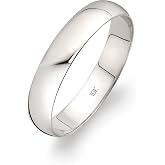 Oxford Ivy Mens &amp; Womens 10K/14K Solid Gold Classic Wedding Band Ring, 4mm | Real gold rings in 10K or 14K yellow gold or white gold; low dome, flat interior; half sizes 5-14; made in USA; true-to-size