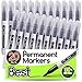 Best Black Permanent Marker (HUGE BOX OF 20 Markers) Rich Black Bold Quick Drying Permanent Ink Pens - Fine Point Durable Tips - Smear Free Design - Competes with Sharpe Markers