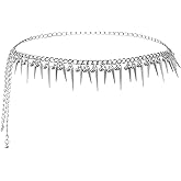 JAZTAKU Punk Spike Belt Chain for Women Men Gothic Waist Chain Belt - Emo, Punk, Grunge Accessories