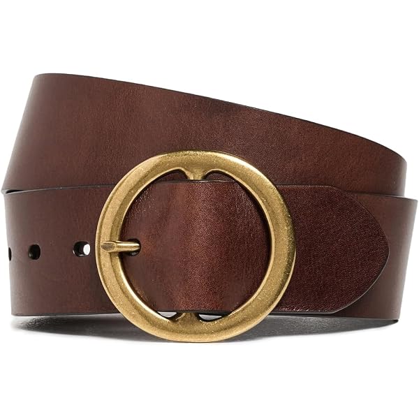 Medium Perfect Leather Belt - Gold-Tone Buckle, 1.25in Width Madewell Perfect Leather Belt - Brown/Gold | Editorialist main image 4