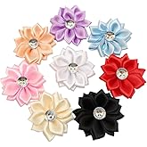 Chenkou Craft 40pcs Satin Ribbon Flower with Pearl Wedding DIY Appliques (Multi)