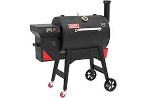 Dyna-Glo DGSS7002BPW-D Signature Series 706 Total Sq. in. Wood Grill Pellet Grill & Smoker, Black/red