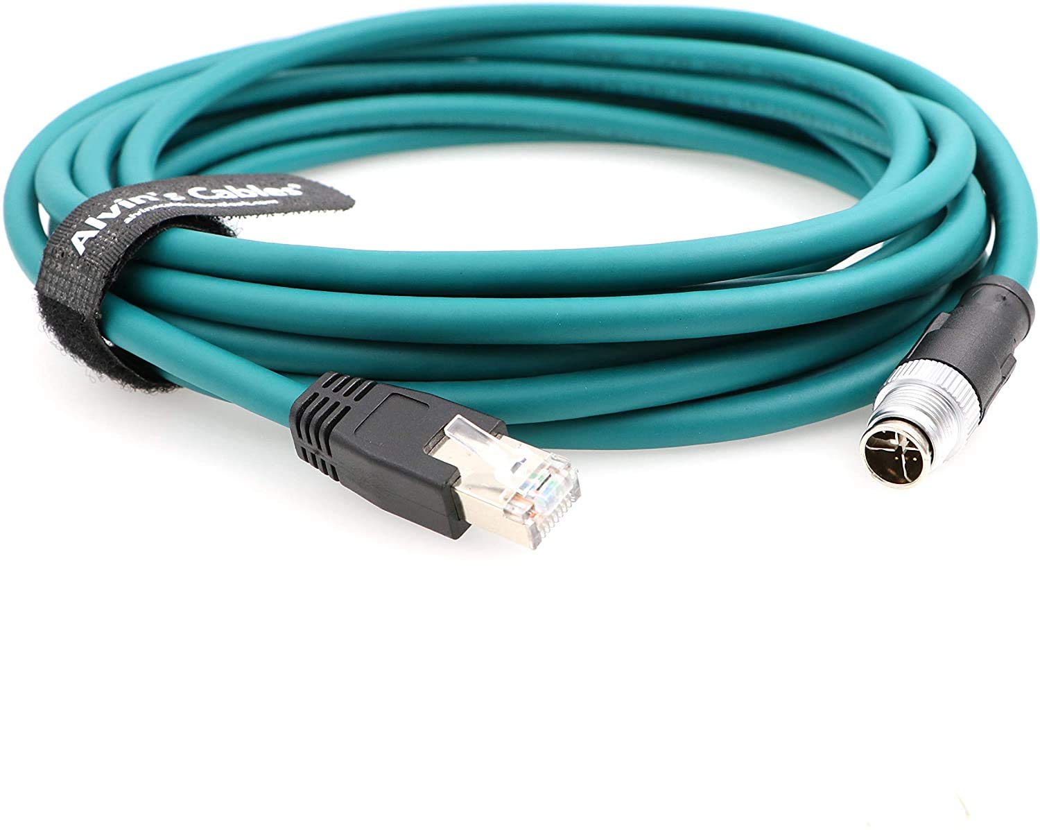 Alvin's Cables M12 8 Pin X Code to RJ45 Ethernet Cable for Cognex in Sight 8200 8400 Series Shielded Cord for Industrial Camera 16.4Ft/5M