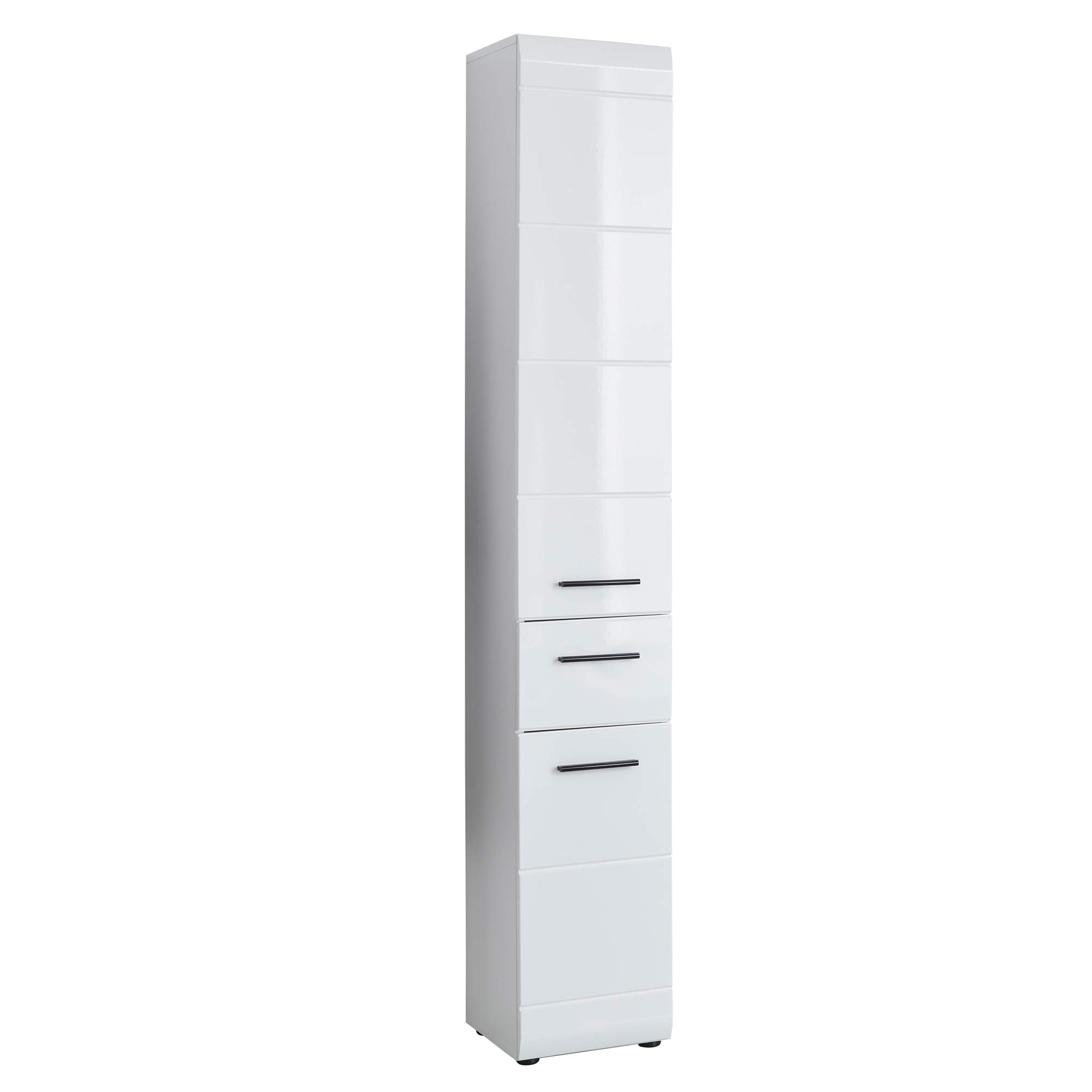 trendteam smart living Furnline 1116-101-01 Skin High Gloss Bathroom Furniture Tall Cabinet, White