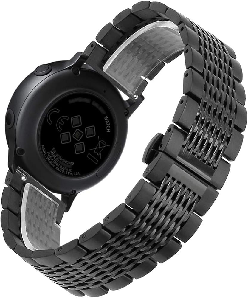 Kai Tian Classy 20mm Stainless Steel Black Mesh Watch Strap Band for 2021 Samsung Galaxy Watch 4/4 Classic/Active 2 44mm 40mm/ Galaxy Watch 3 41mm for Galaxy Watch 42mm - Image 3