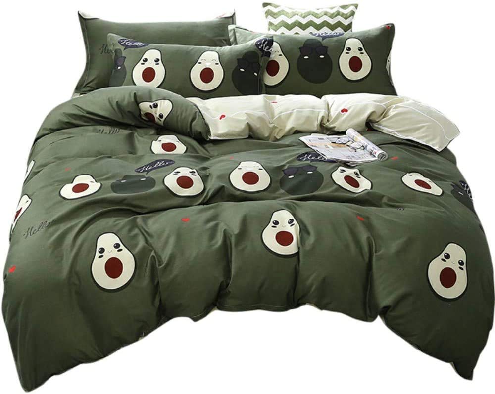 Children's Bed Linen Set Kids Funny Bedding Set Single Bedding &Linen with Zip Ulstra Soft Breathable Microfibre Heavenly Quality Duvet Cover Set with 1 Pillowcases 2 Pieces Tropical Fruit Pattern